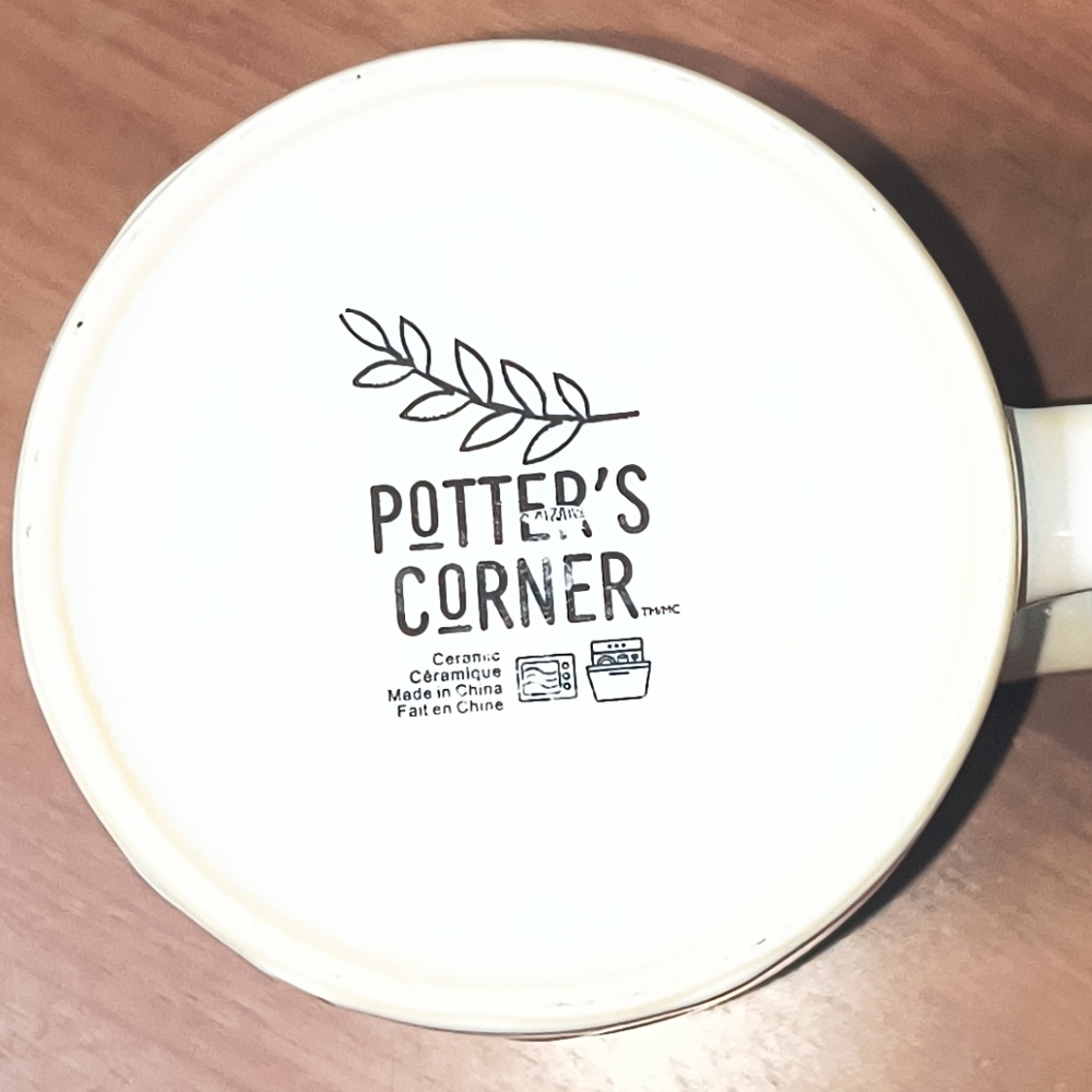 Potter's Corner Reactive Dip Dye Drip Coffee Mug 15 oz. Metallic & Cream - Picture 2 of 3